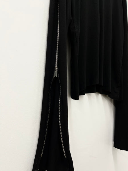 Zipper Sleeve L/S Shirt (Black)