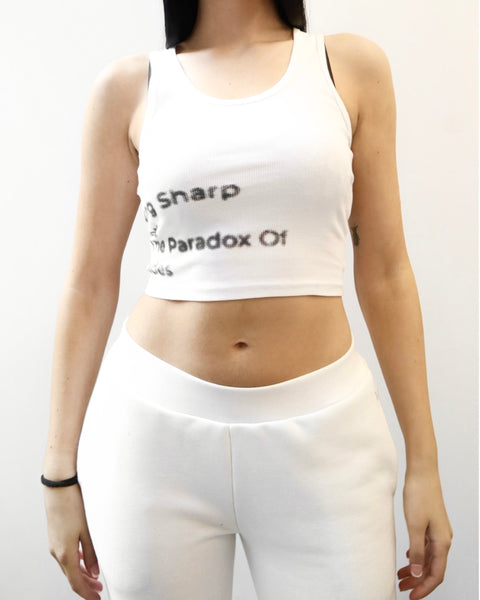 White Shades Crop Tank Top